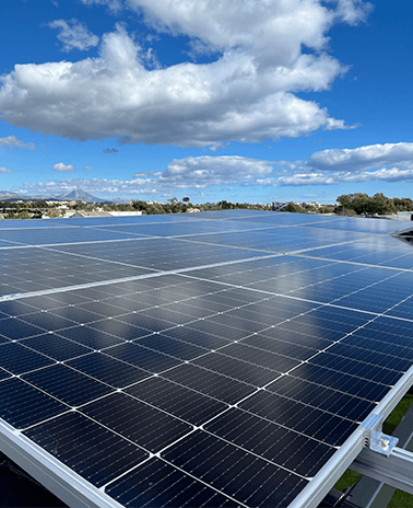 Solar panels on pergola